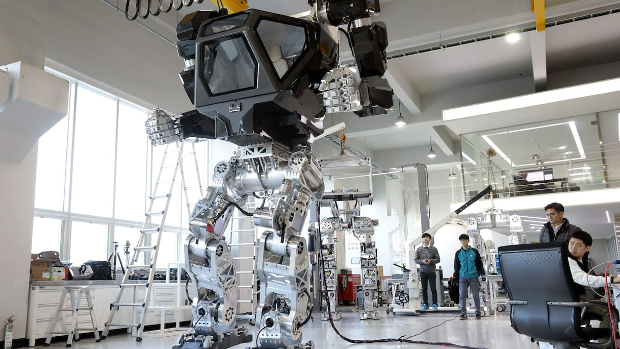 Korea creates the world's first two-legged manned robot last year which could potentially put into manufacturing use