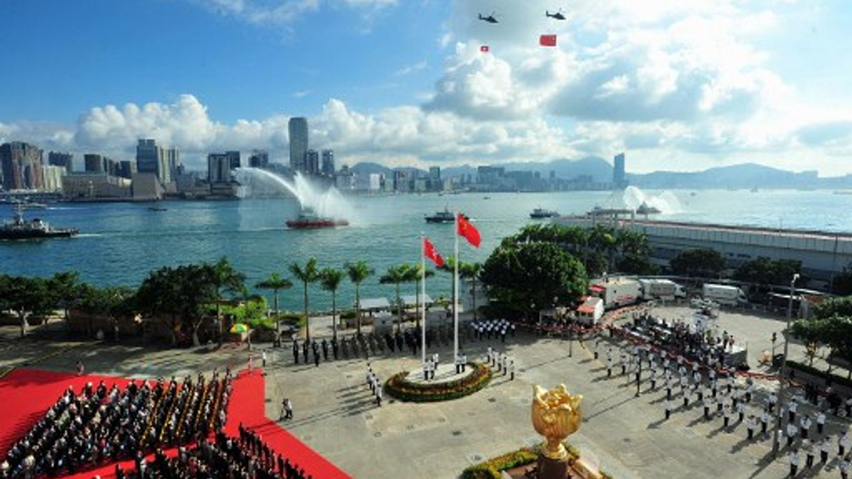 <div style="text-align: left;">
A scene from the Hong Kong handover celebrations in 2010. This year, a dim sum bond may be added to the mix (Eyepress News)</div>
