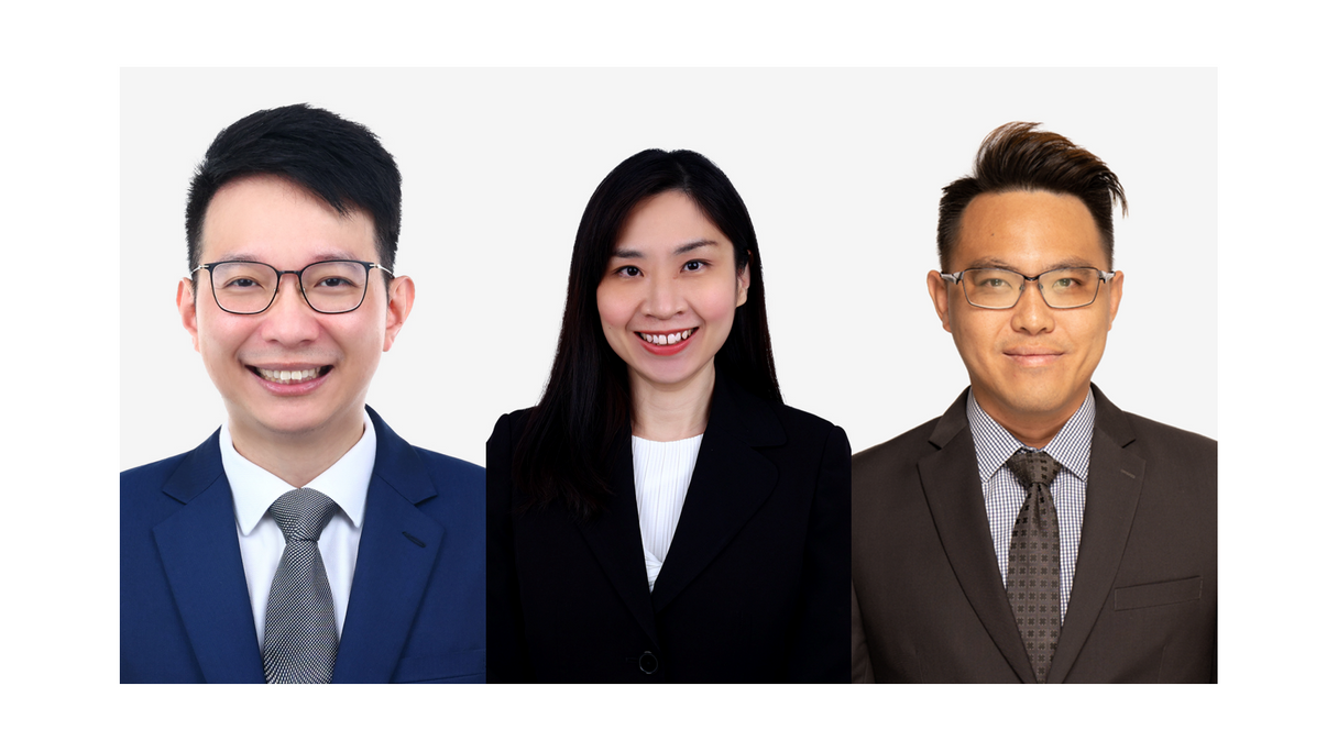(From left) Chee Keong Ooi, Shireen Tan and Justin Lim