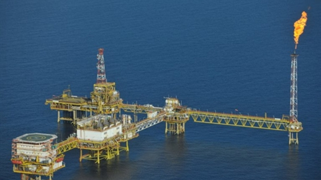 A Petronas gas platform off the coast of Northern Borneo
