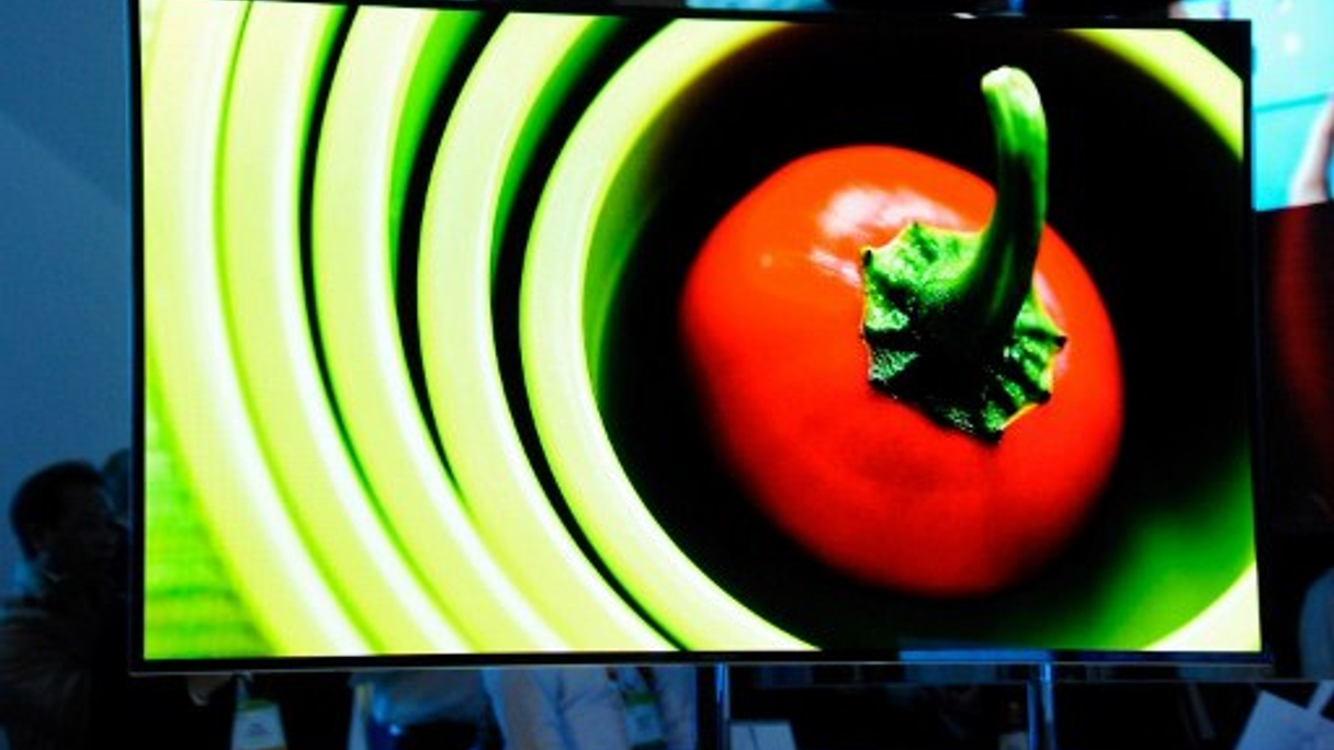 <div style="text-align: left;">
Samsung’s 55-inch super OLED TV is displayed at a consumer electronics show in Las Vegas in January (AFP)</div>