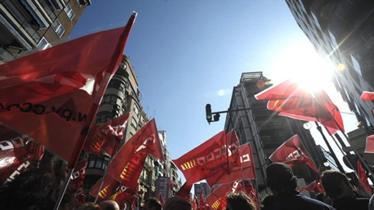 Government employees protest against austerity measures aimed at preventing a Greek-style debt crisis.