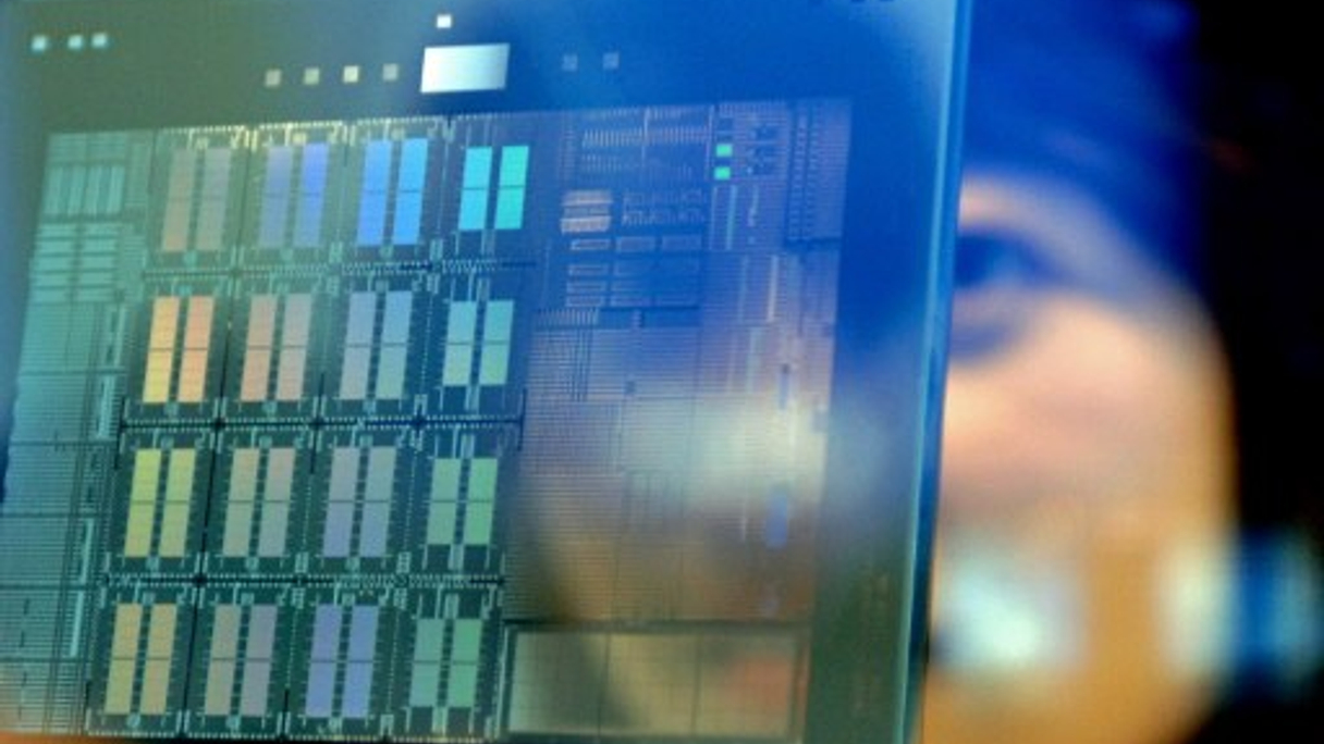<div style="text-align: left;">
Examining a mask-part used in wafer conception at United Microelectronics Corp factory in Tainan, southern Taiwan.
</div>