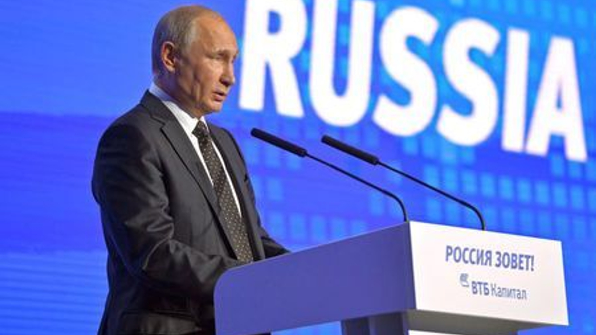 Vladimir Putin speaks at VTB Capital's conference