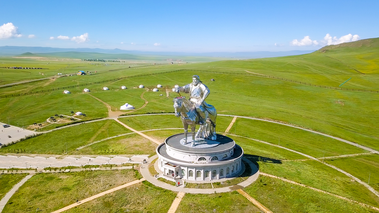 Equestrian statue of Genghis Khan from near Ulaanbaatar in Mongolia
