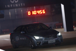 Sebastian Vettel races ...
