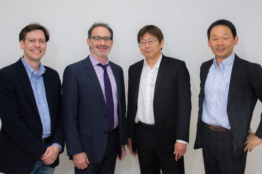 L-R: Adam Weiss, Kyle Barich, Shin Tanaka, Daisuke Ebitani (SVP Healthcare, FleishmanHillard Japan)