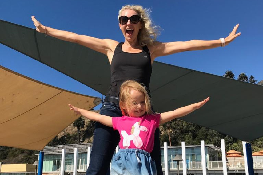 Frederique Covington Corbett with her goddaughter Valentina Moreno.