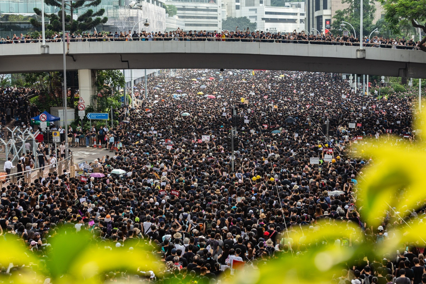A June 9 march in Hong Kong