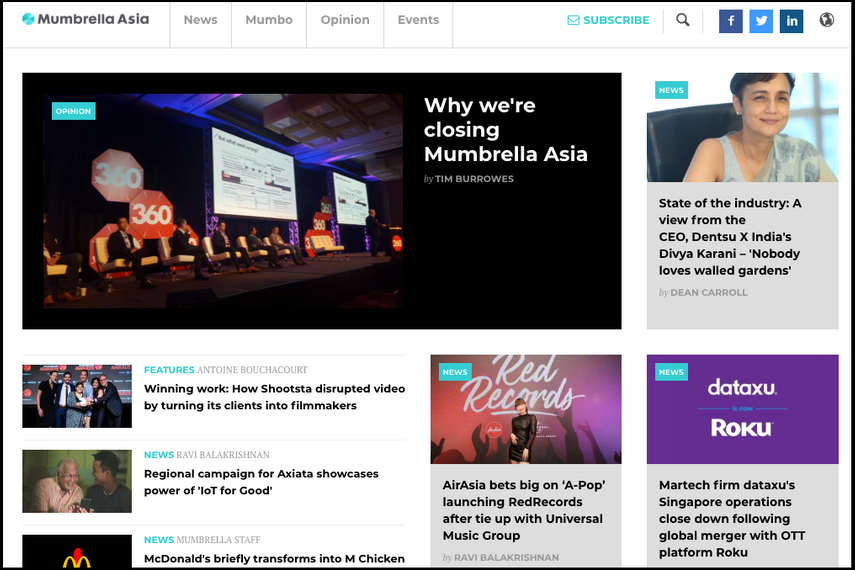 Mumbrella to cease Asia operations