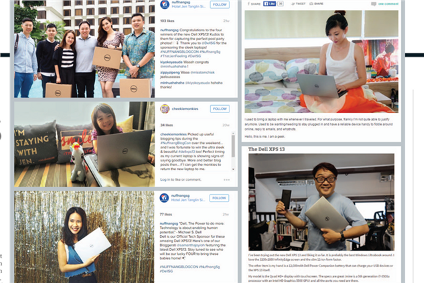Dell recommended that influencers sent its XPS13 laptop should be transparent with followers