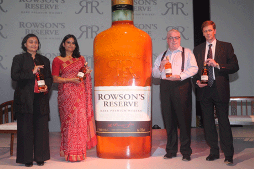 L to R: Diageo's Apurvi Sheth, Abanti Sankarnarayan, Gordon Smith (designer of Rowson Reserve) and Christopher Armes