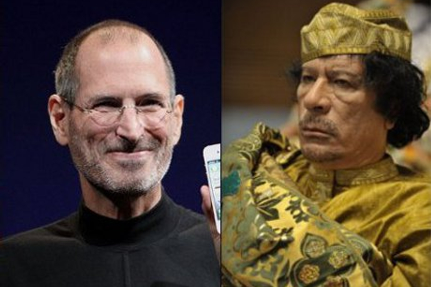 Jobs popular on English News channels; Gaddafi on Hindi News channels