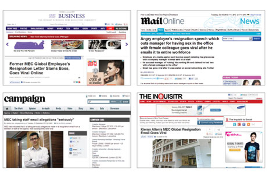 some of the reportage the Kieran Allen email received
