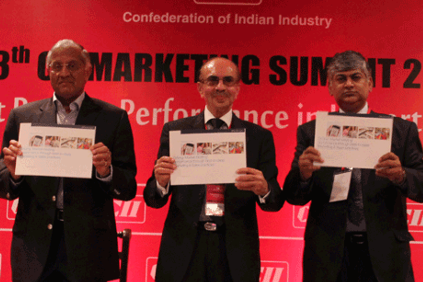R Gopalakrishnan (L), Adi Godrej (M) and Thomas Varghese (R)
