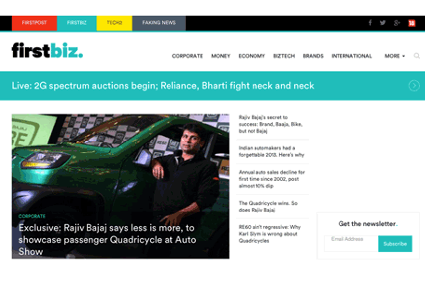 Firstpost launches business news site Firstbiz
