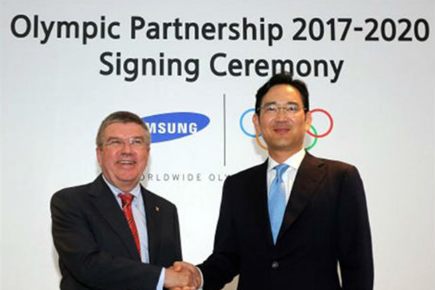 IOC President Thomas Bach and Samsung's Jay Y Lee