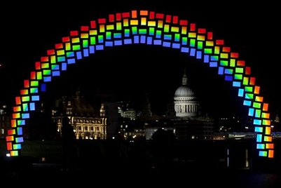 Samsung installs 'midnight rainbow' in London to promote Galaxy Tab S