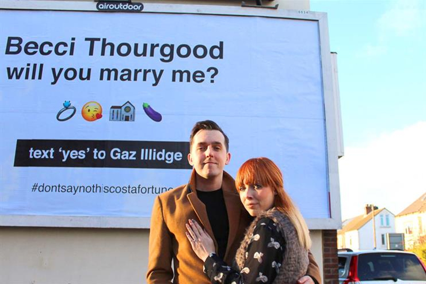 Tuesday Morning Gloom Buster: Man rents billboard to propose to girlfriend