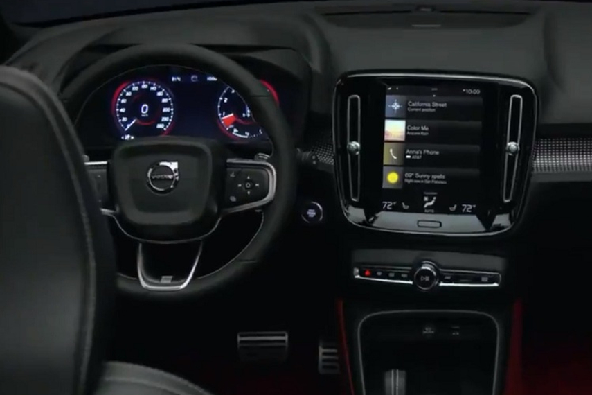 A screen grab from Volvo's film on Twitter