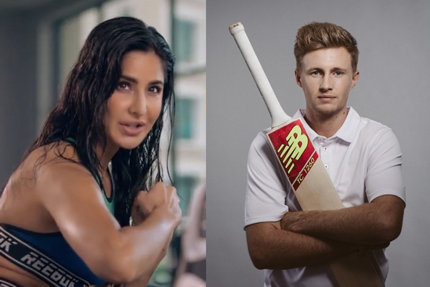 Katrina Kaif (Reebok's brand ambassador) and Joe Root (New Balance's brand ambassador)