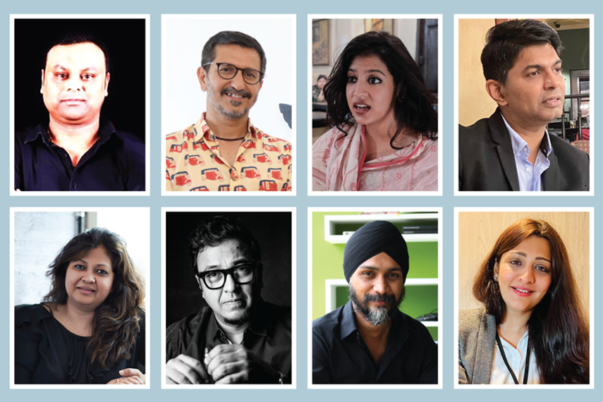 Clockwise from top left: Abhik Santara, Abhijit Avasthi, Anoorupa Bose, Joseph George, Sheetal Pritmani Mukherjee, Satbir Singh, Raj Kamble and Nisha Singhania