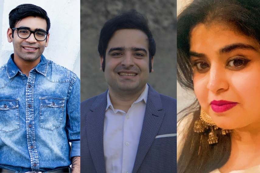 From left: Abhinav Dhiman, Sahil Nanda, and Bushra Ansari