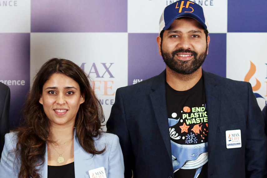 Max Life Insurance gets Rohit Sharma and Ritika Sajdeh as brand ambassadors