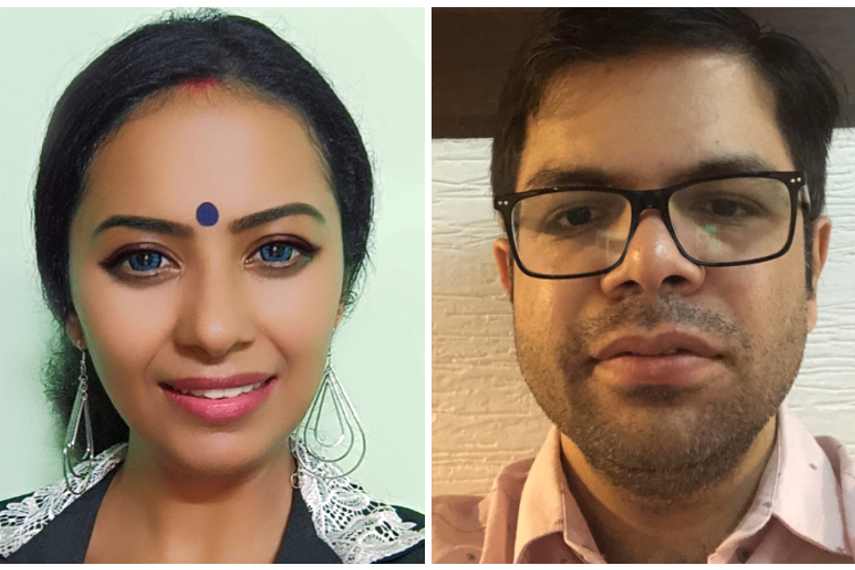 Antara Dey (left) and Nikhil Thakkar