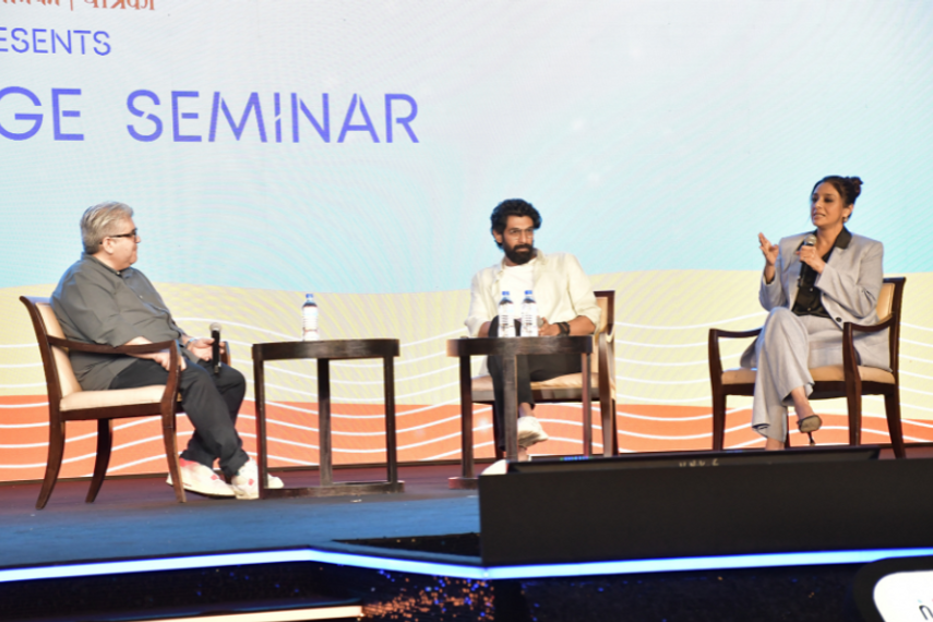 From left: Rajeev Masand, Rana Dagubati and Tabu