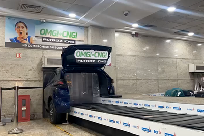 Tata showcases Altroz iCNG's boot space at Mumbai airport