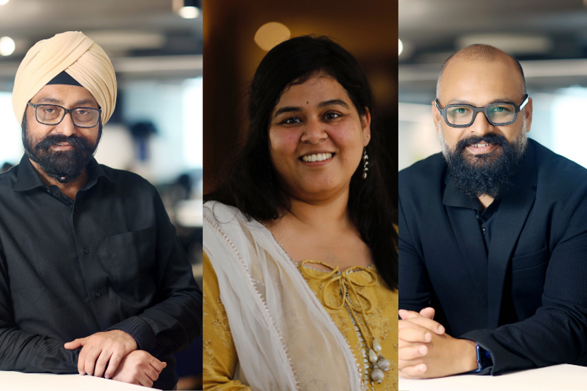 From left: Premjeet Sodhi, Mansi Datta and Shekhar Banerjee