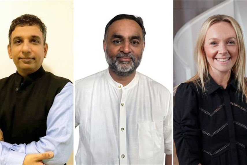 (left to right) Omnicom Media Group India's group CEO Kartik Sharma, Fuse India's Jigar Rambhia and Louise Johnson, Global CEO at Fuse