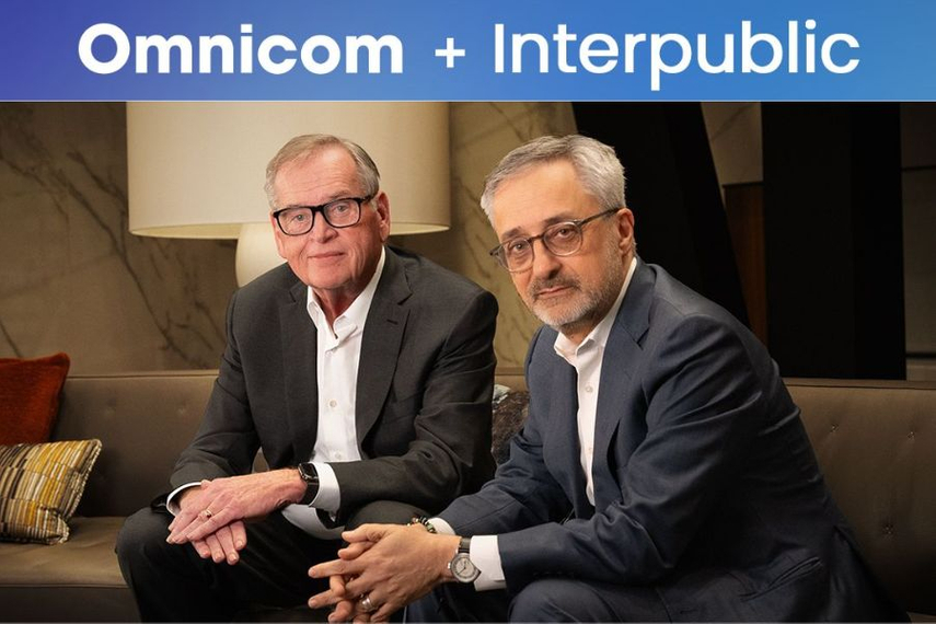 John Wren, chairman and chief executive of Omnicom with Philippe Krakowsky, IPG's chief executive.
