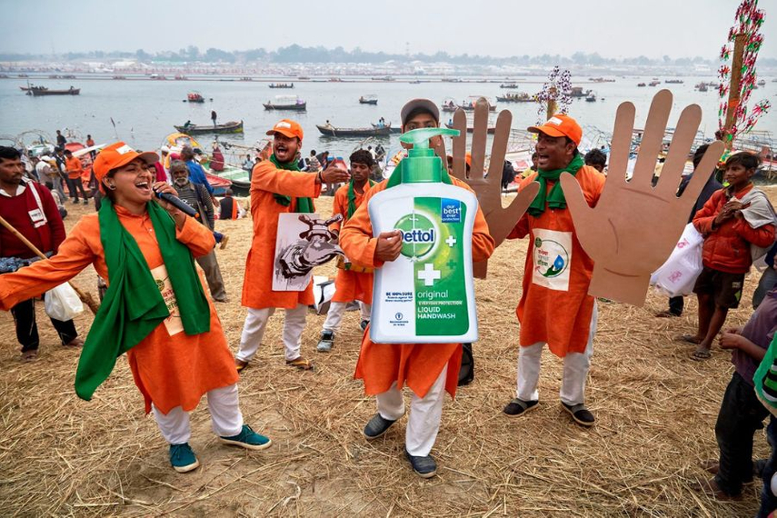 Dettol has partnered with Akharas to provide millions of soaps, promoting handwashing at Maha Kumbh Mela.