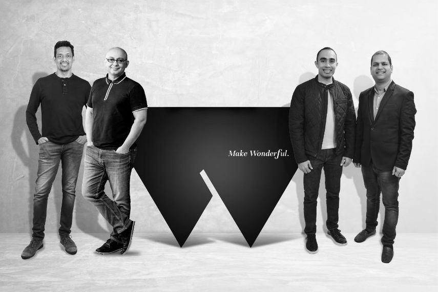 Left to right: Wondrlab's Rajesh Ghatge and Saurabh Varma with BigStep Technologies' Vidit Paliwal and Niranjan Mangal.