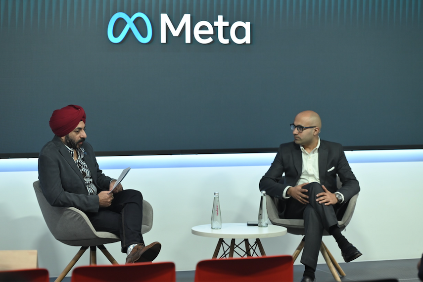 Gaurav Jeet Singh, director – agency and VC partnerships, Meta in India (L) with Sarthak Ahuja, director, Niamh Ventures (R), at the fireside chat during Meta Marketing Summit - Agency Edition.