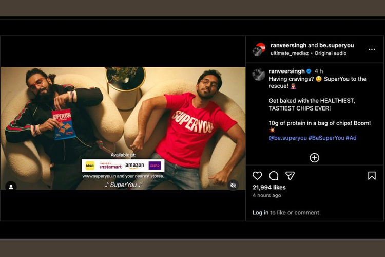 SuperYou ad promotes protein multigrain chips.