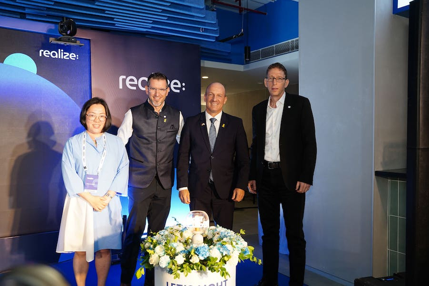 Officials at the Gurugram office inauguration, L to R: Kristy Sundjaja, chief people officer, Taboola, Chanan Fogel, vice president - APAC, Taboola, HE Reuven Azar, Israel Ambassador to India, Eldad Maniv, president and COO, Taboola.