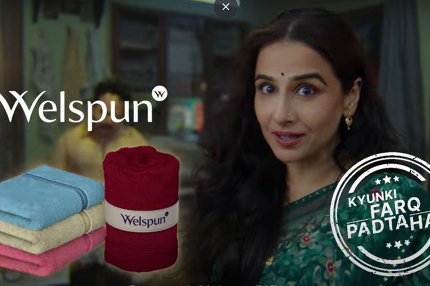Welspun’s latest campaign flips ‘Kya Farq Padta Hai; into a punchline—using Vidya Balan’s ghostly alter ego to remind buyers that quality counts.
