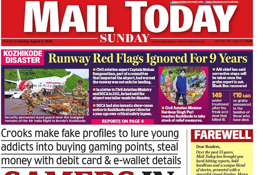 Delhi's Mail Today to suspend print edition