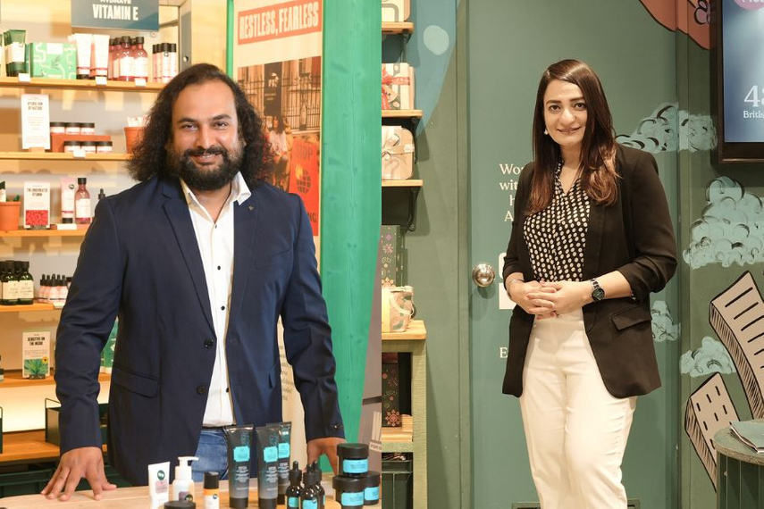 (l-r) Vishal Chaturvedi, group chief revenue officer, Quest Retail (L) and Harmeet Singh, chief brand officer, The Body Shop, Asia South.