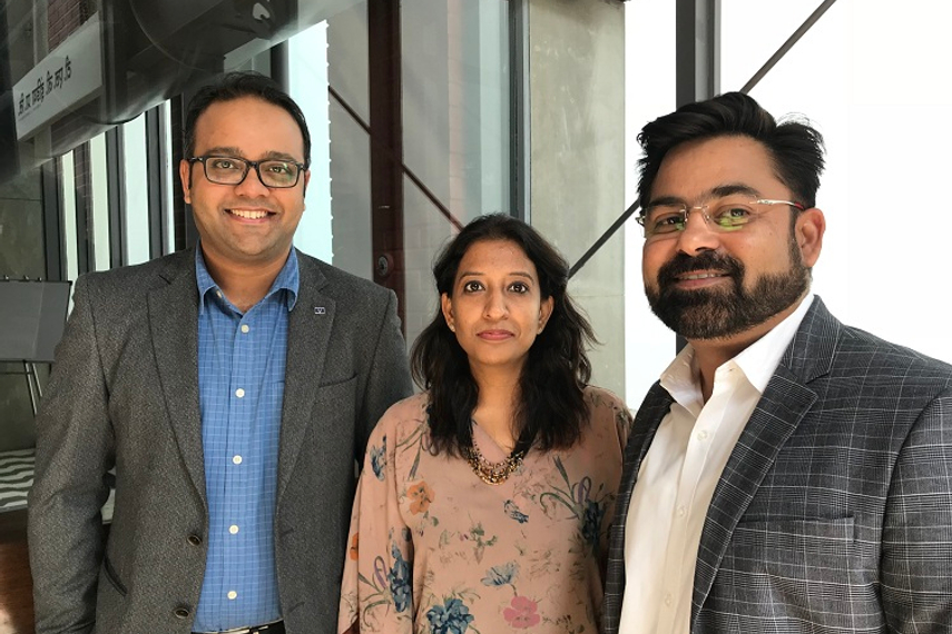 From left: Thaker, Naik and Dueman