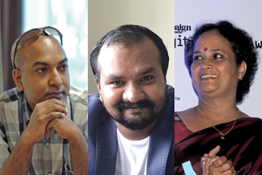 Gokul Krishnamoorthy (left) and Gerard Jayaranjan (middle) and DR AL Sharada