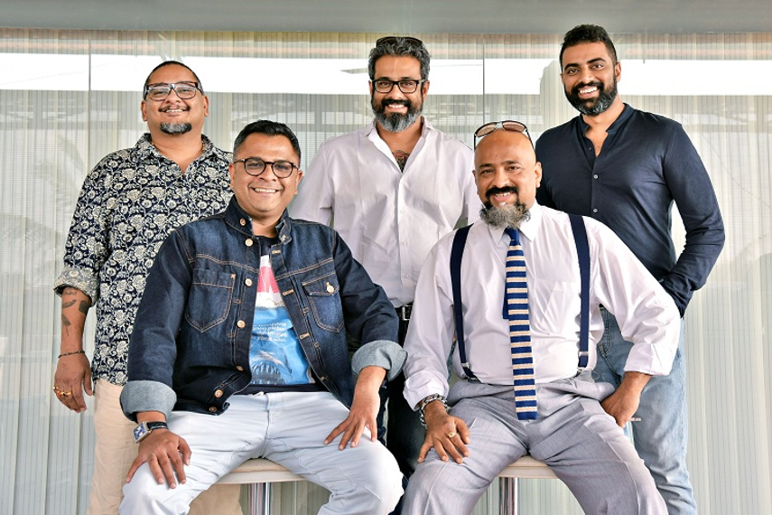 (Standing: left to right) Rajesh Mani, PM Praveen Das, Kunal Madhavdas (Sitting: left to right) Kartik Iyer, Samarjit Choudhry