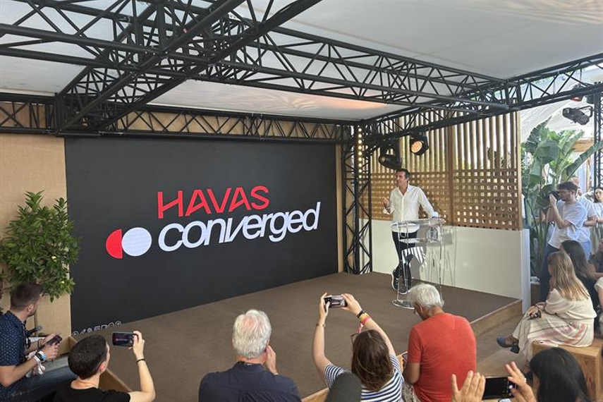 Yannick Bolloré, the chief executive of Havas, speaking at Cannes Lions 2024