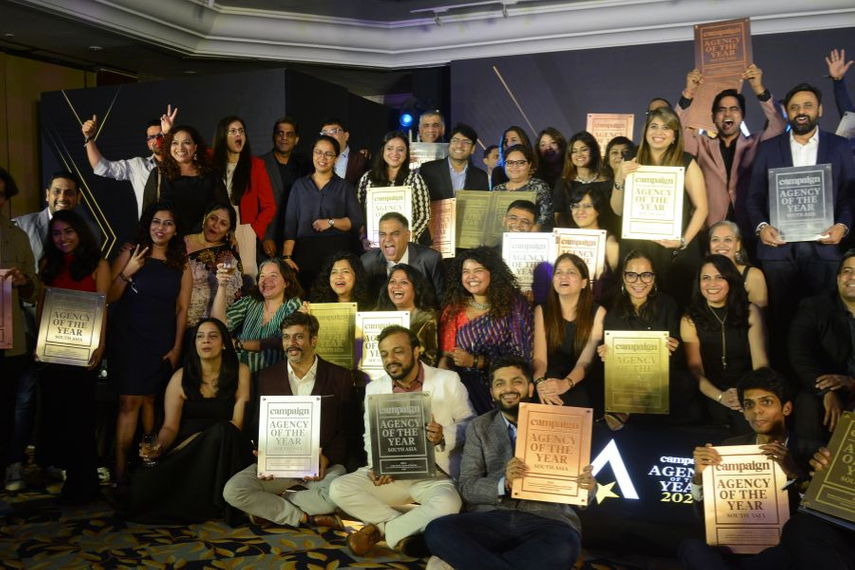 Winners celebrate at the Agency of the Year Awards 2024 for South Asia.