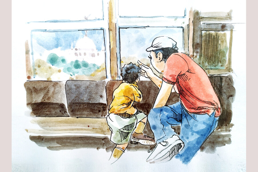 One of the watercolour paintings released by the agency as part of the campaign