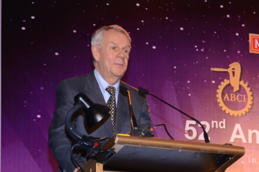 Anthony B.M. Good, OBE, during his felicitation with a lifetime award at the Association of Business Communicators of India (ABCI) in 2012.