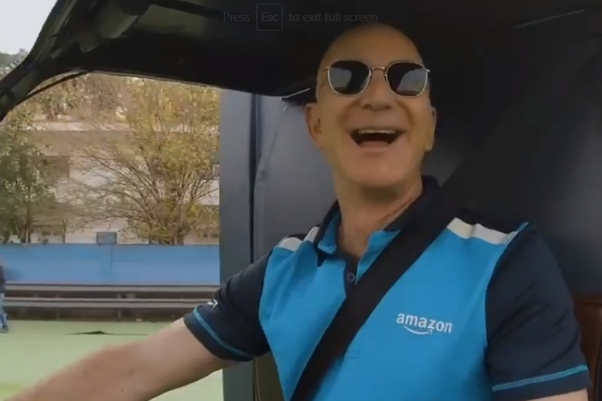 Jeff Bezos features in the announcement video